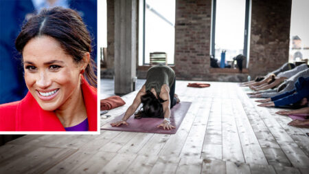 Meghan Markle's post-flight yoga
